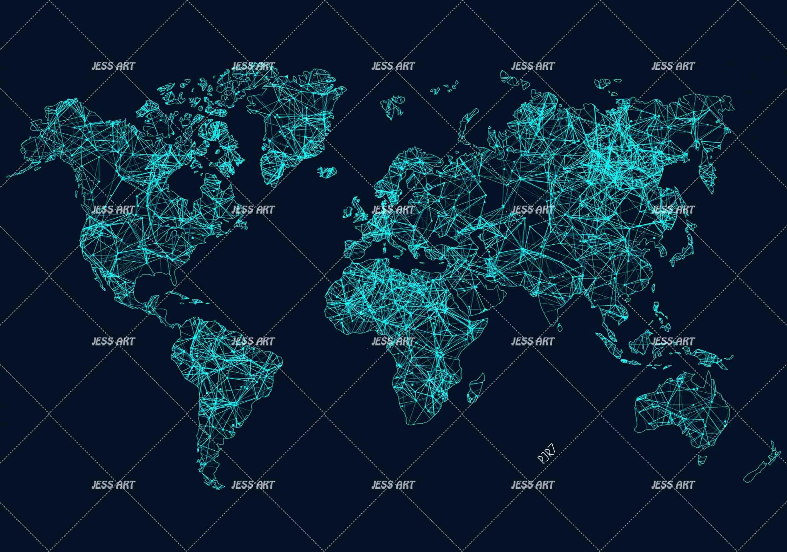 3D World Map Wall Mural Wallpaper WJ 6697- Jess Art Decoration