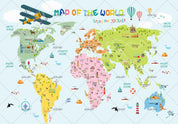 3D World Map Airplane Wall Mural Wallpaper WJ 2079- Jess Art Decoration