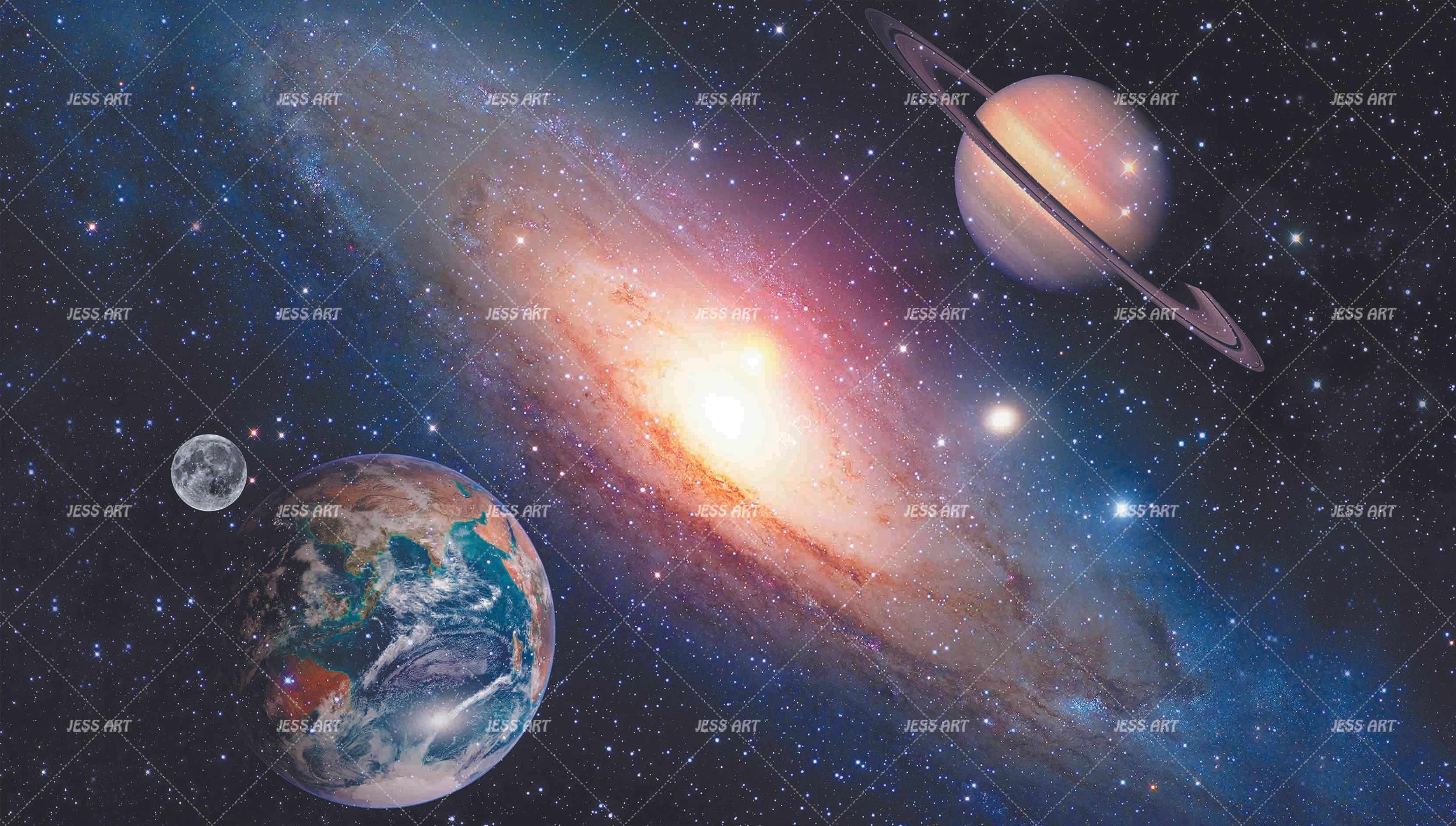 3D Nebula Saturn Space Saturn nebula space mural wall mural wallpaper for bedroom - view 5