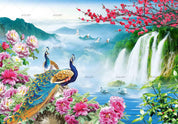 3D Riches Honour Peacock Flowers Wall Mural Wallpaper 73- Jess Art Decoration