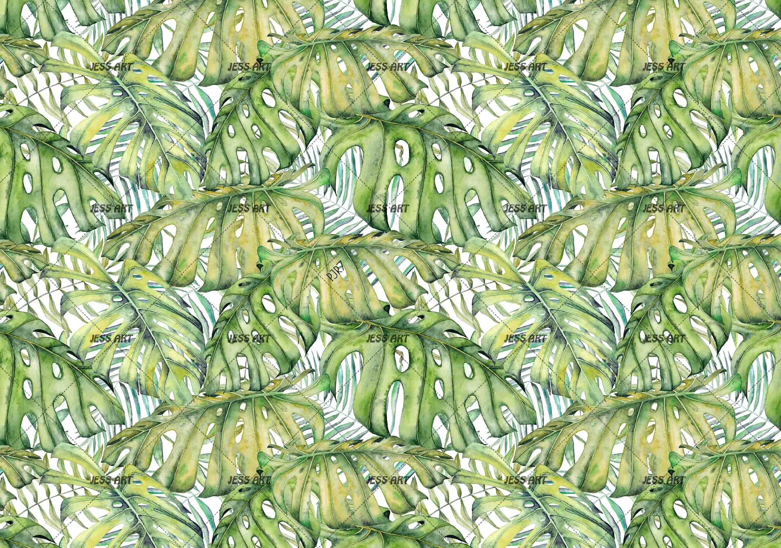 3D Green Leaf Pattern fresh leafy botanical pattern wall mural wallpaper for living room - view 5