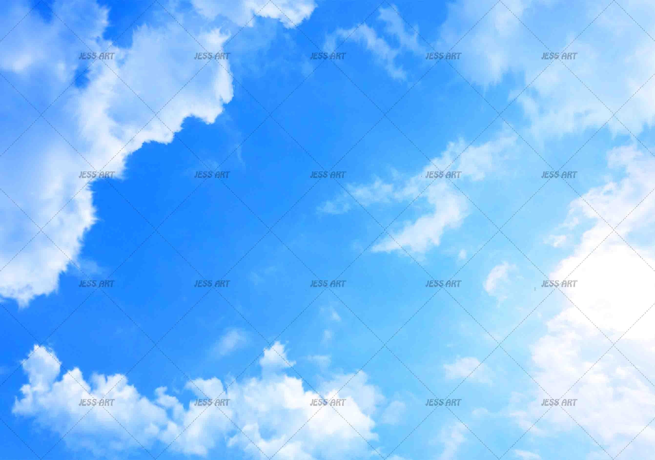 3D Blue Sky White Clouds Wall Mural Wallpaper 61- Jess Art Decoration