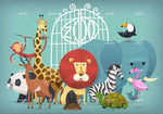 3D Cartoon Zoo Animals Wall Mural Wallpaper A297 LQH- Jess Art Decoration