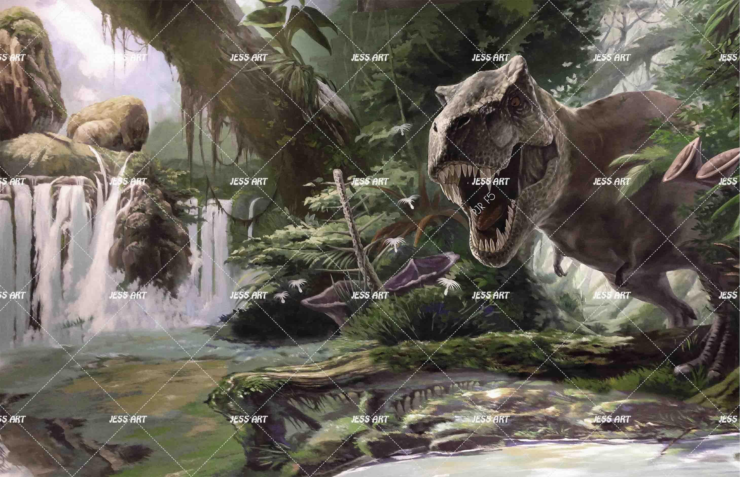 3D Animal Dinosaur Tyrannosaurus Wall Mural Wallpaper WJ 6663- Jess Art Decoration