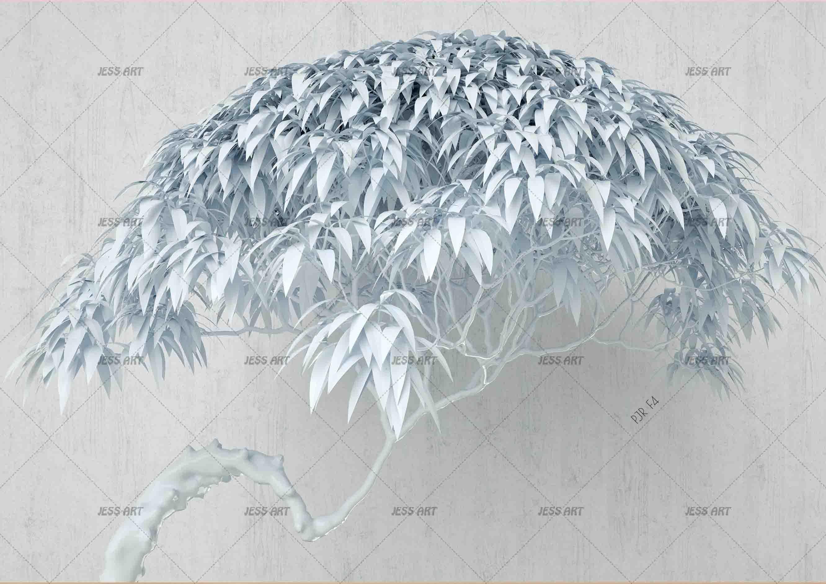 3D Tree Leaves Pattern Wall Mural Wallpaper WJ 5221- Jess Art Decoration