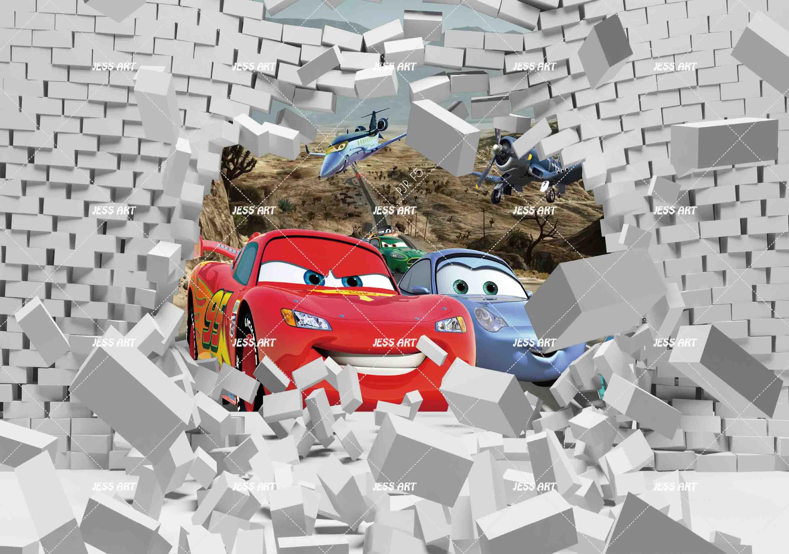 3D Cartoon Toy Car Story Wall Mural Wallpaper WJ 6674- Jess Art Decoration