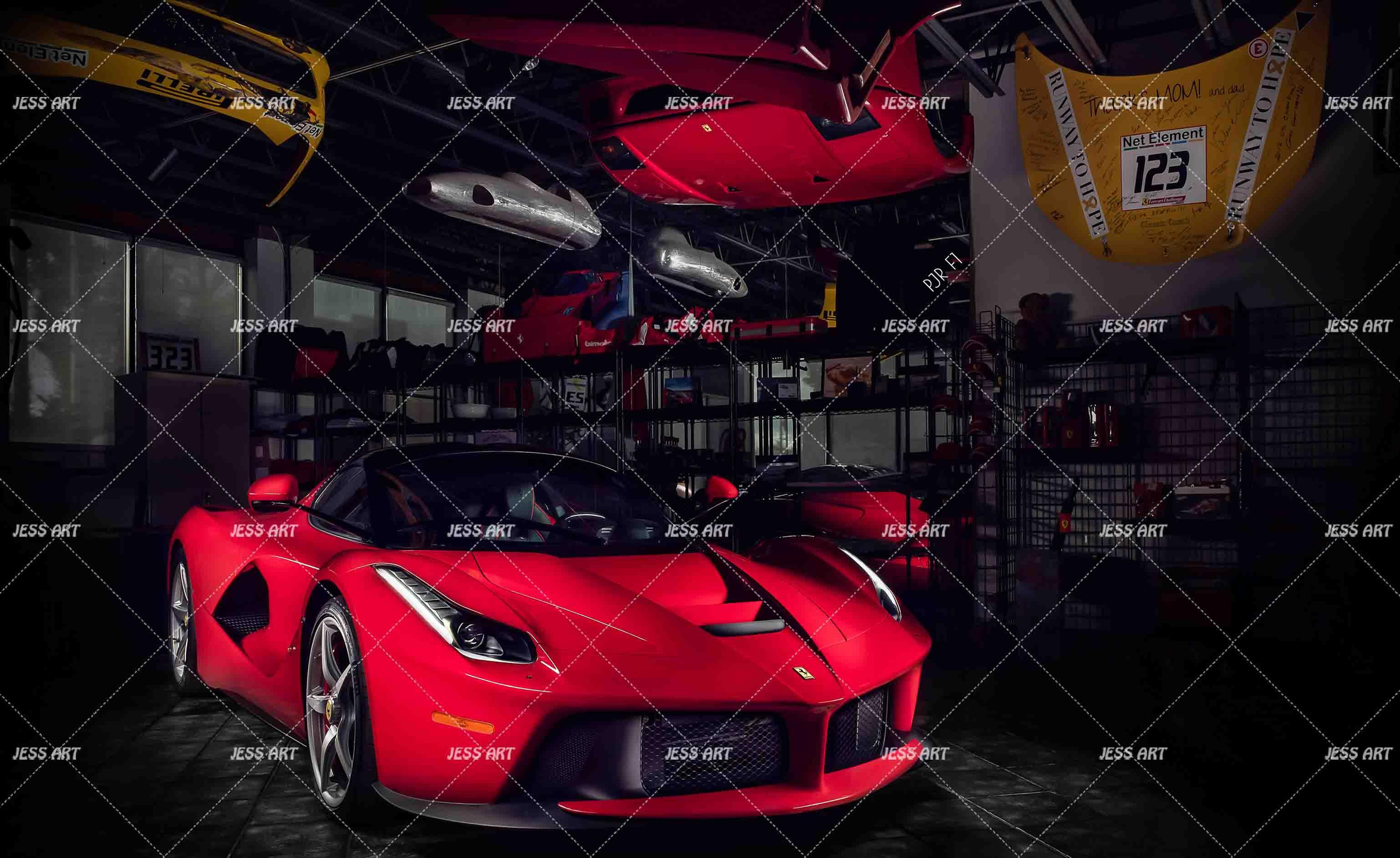 3D Morden Red Car Wall Mural Wallpaper WJ 2055- Jess Art Decoration