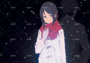 3D White Windbreaker Anime Girl dark anime girl silhouette mural wall mural wallpaper for bedroom - view 5
