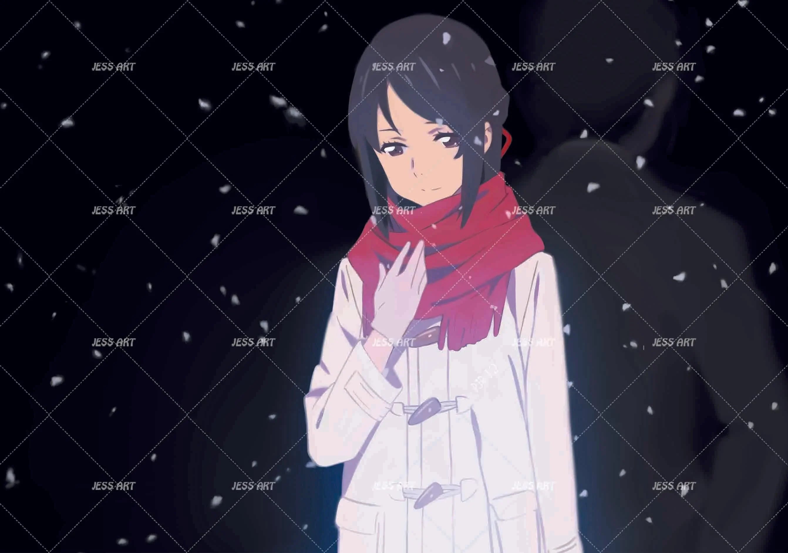 3D White Windbreaker Anime Girl dark anime girl silhouette mural wall mural wallpaper for bedroom - view 5