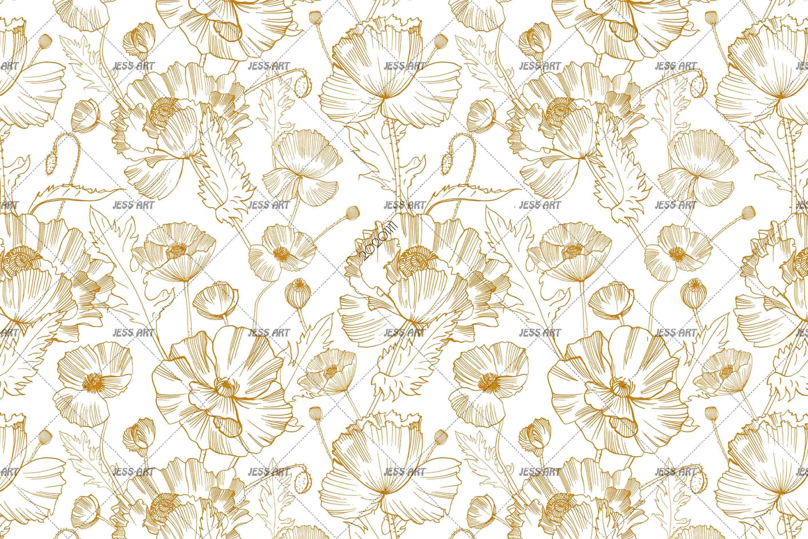 3D Hand Drawn Floral Plant Leaves Pattern Wall Mural Wallpaper LXL- Jess Art Decoration