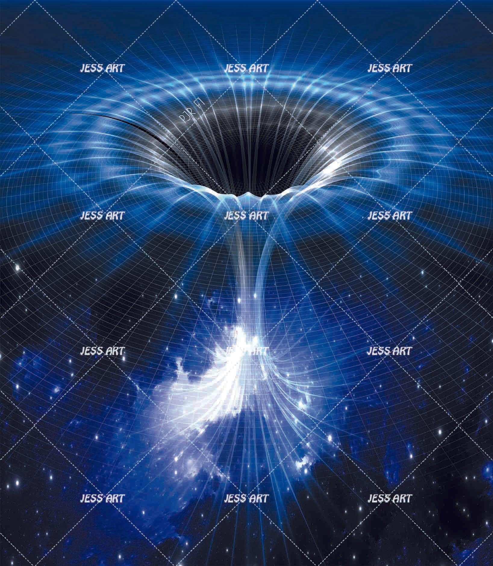 3D Blue Line Space Light Wall Mural Wallpaper WJ 1364- Jess Art Decoration