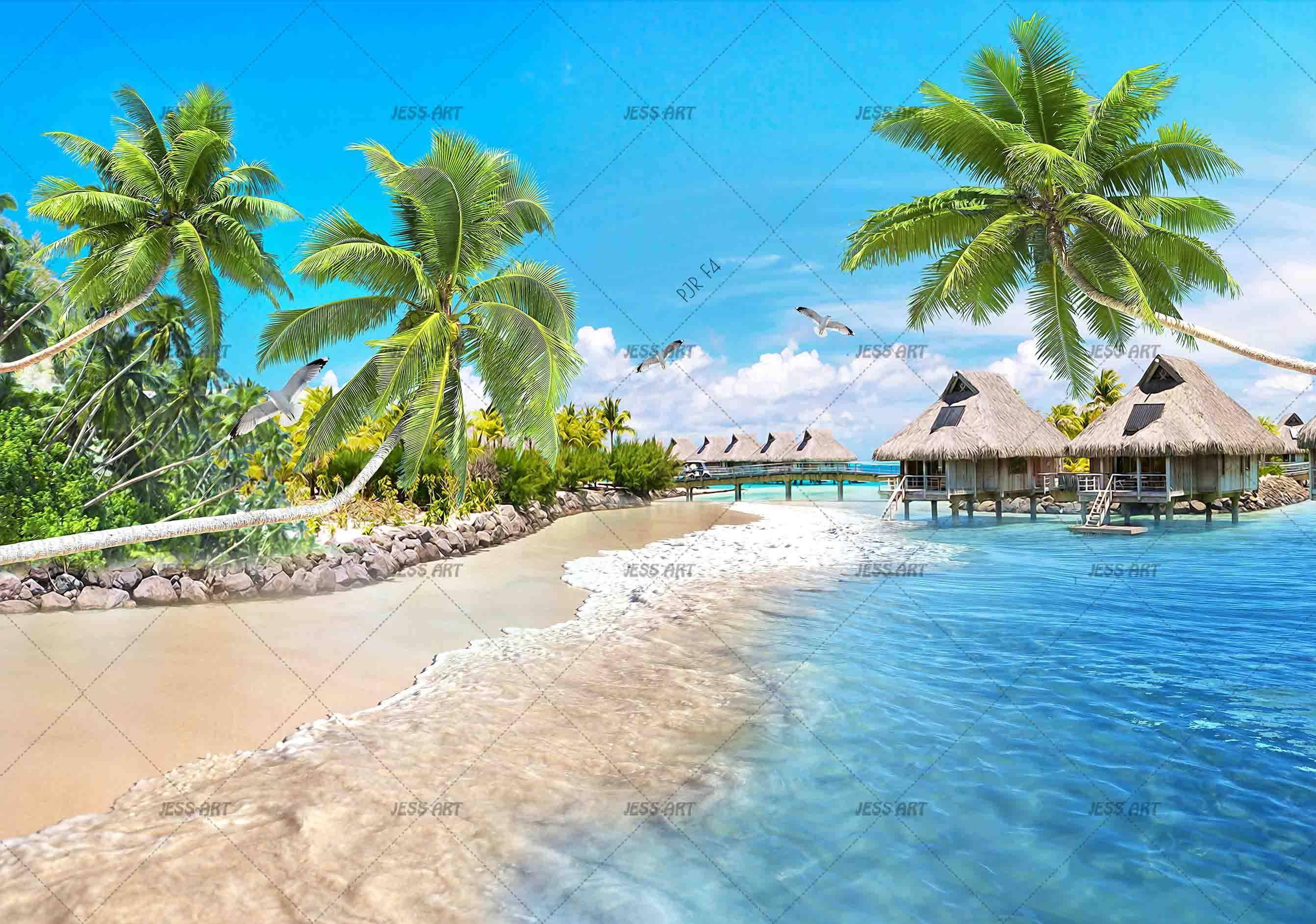 3D Nature Landscape Sea Plant Wall Mural Wallpaper WJ 5205- Jess Art Decoration