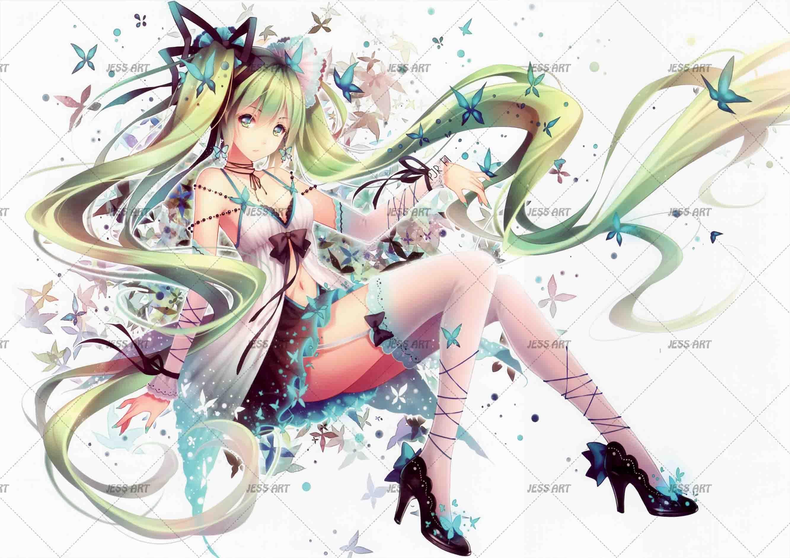 3D Butterfly Anime Girl butterfly anime girl mural wall mural wallpaper for teen room - view 5