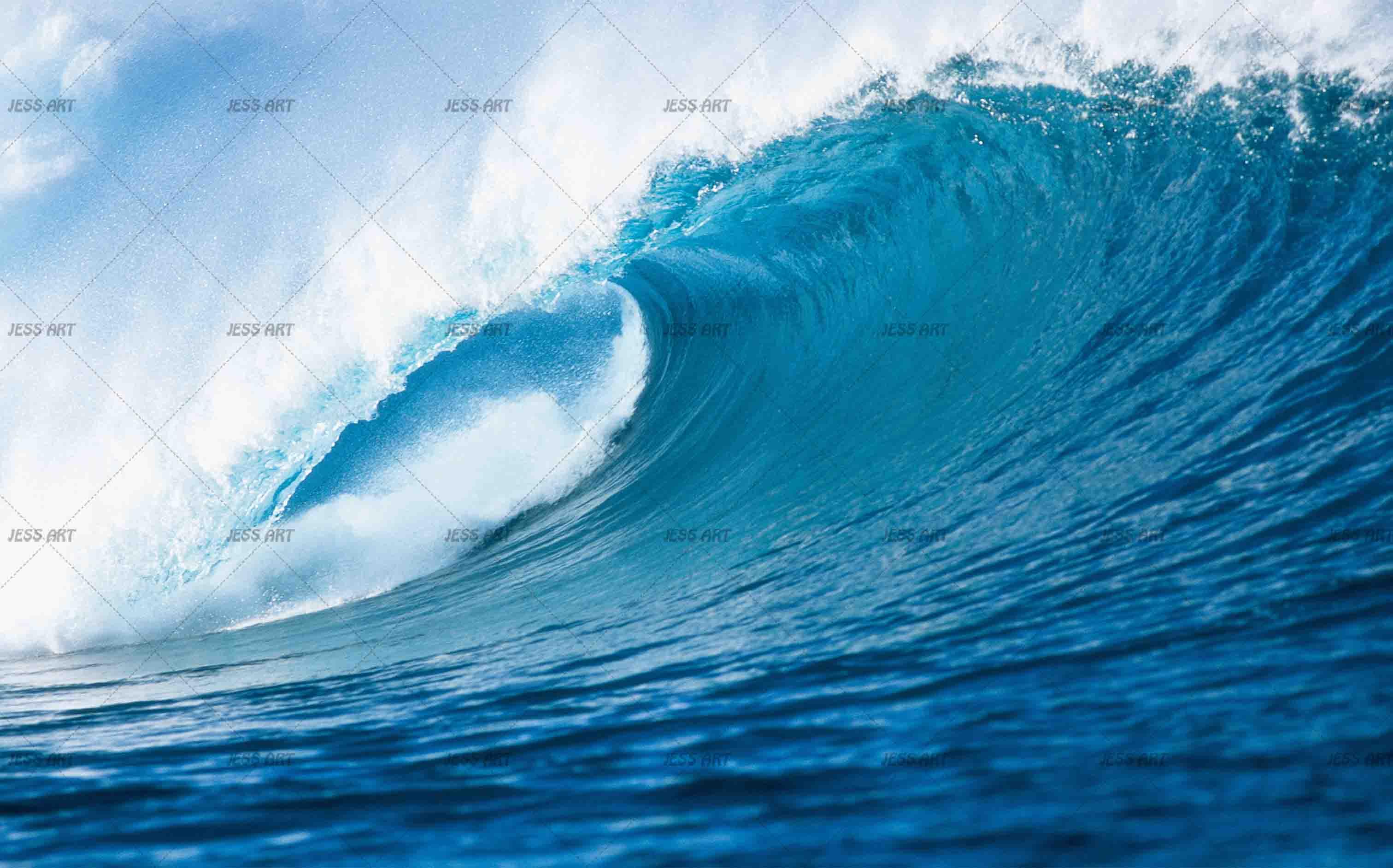 3D Blue Sea Waves Wall Mural Wallpaper ZY D53- Jess Art Decoration