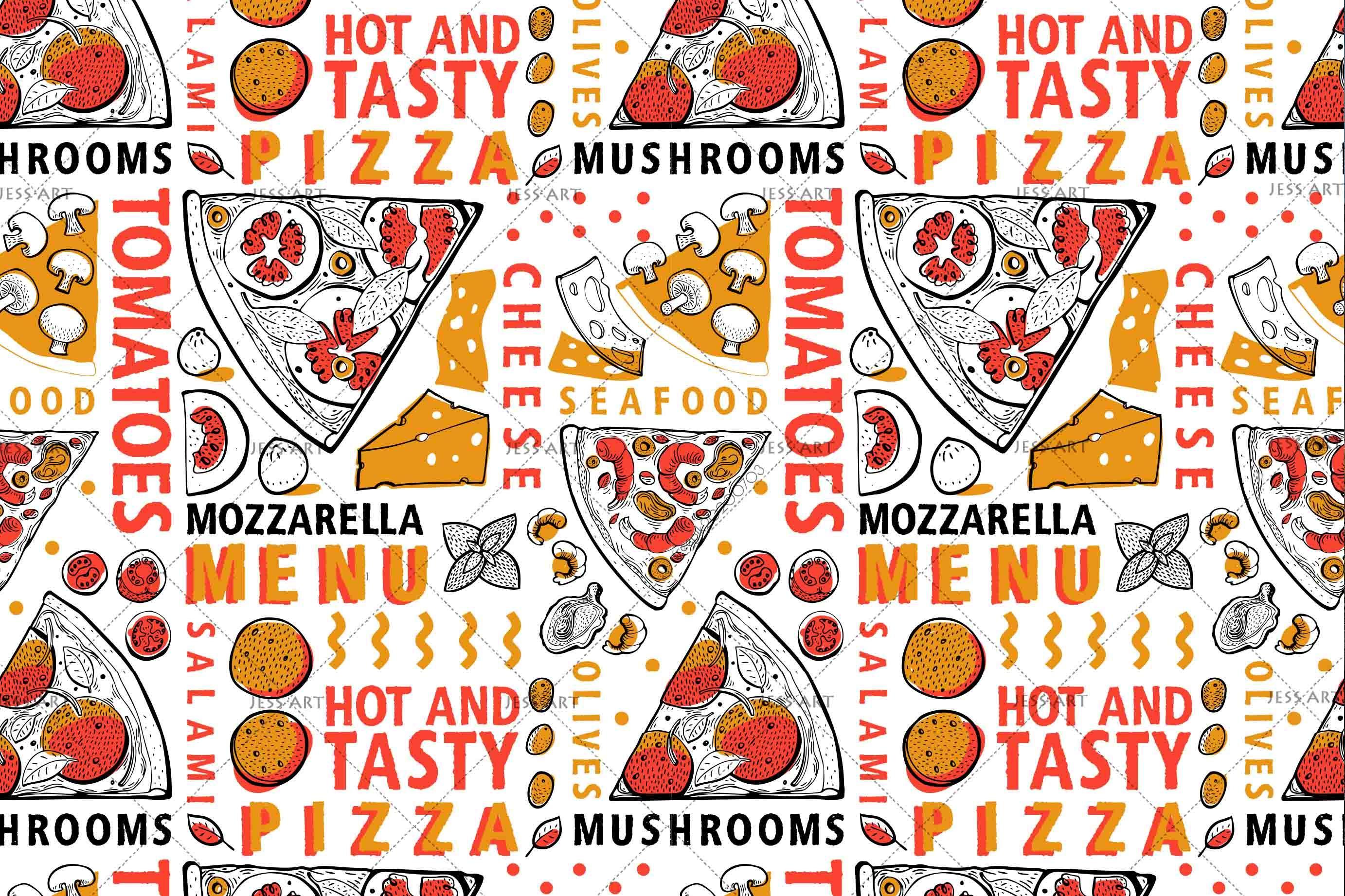 3D Cartoon Pizza Wall Mural Wallpaper SF01- Jess Art Decoration