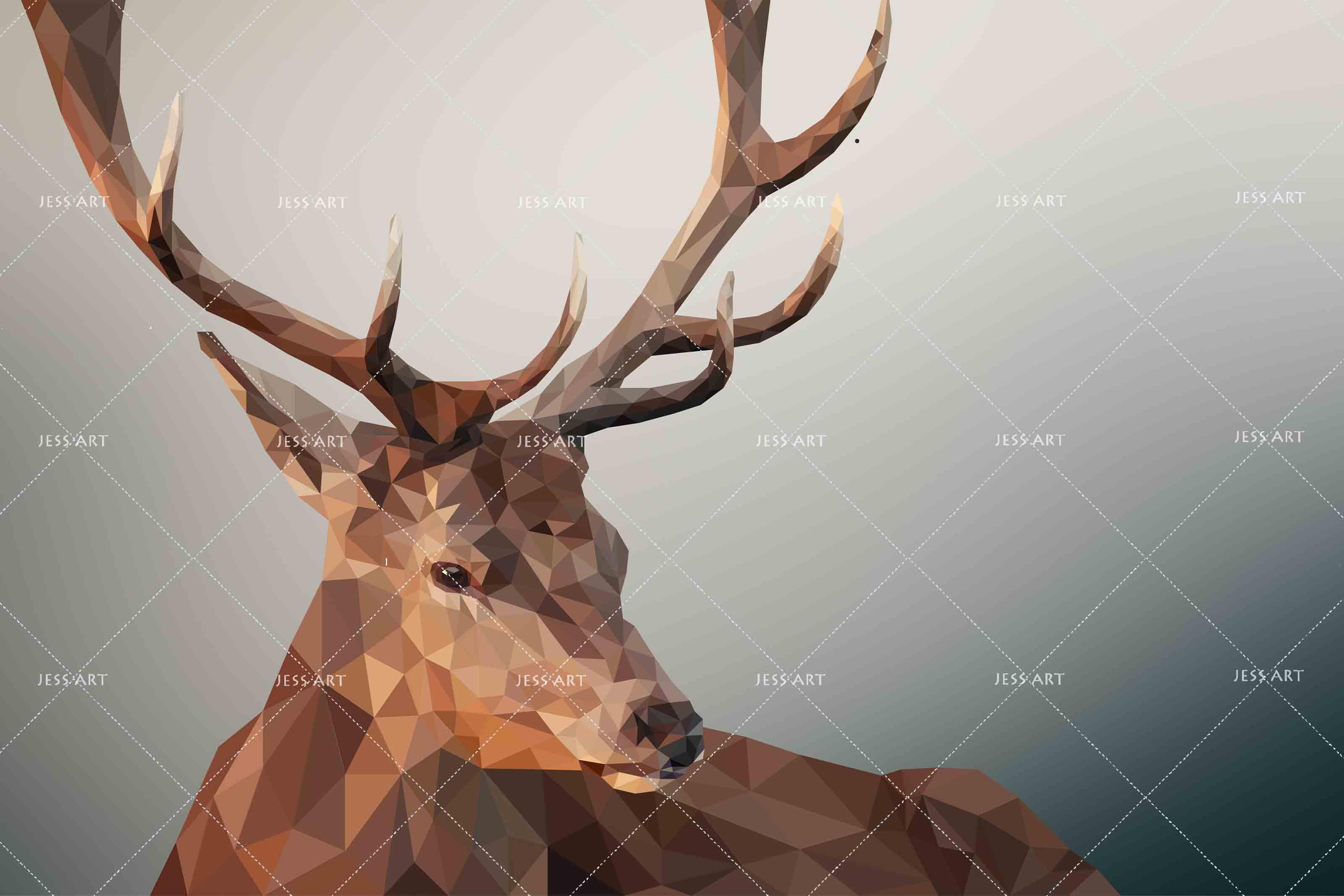 3D Deer Grey Wall Mural Wallpaper 75- Jess Art Decoration