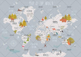 3D Cartoon World Map Wall Mural Wallpaper WJ 2123- Jess Art Decoration