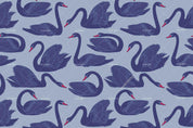 3D Blue Swan Wall Mural Wallpaper SF82- Jess Art Decoration