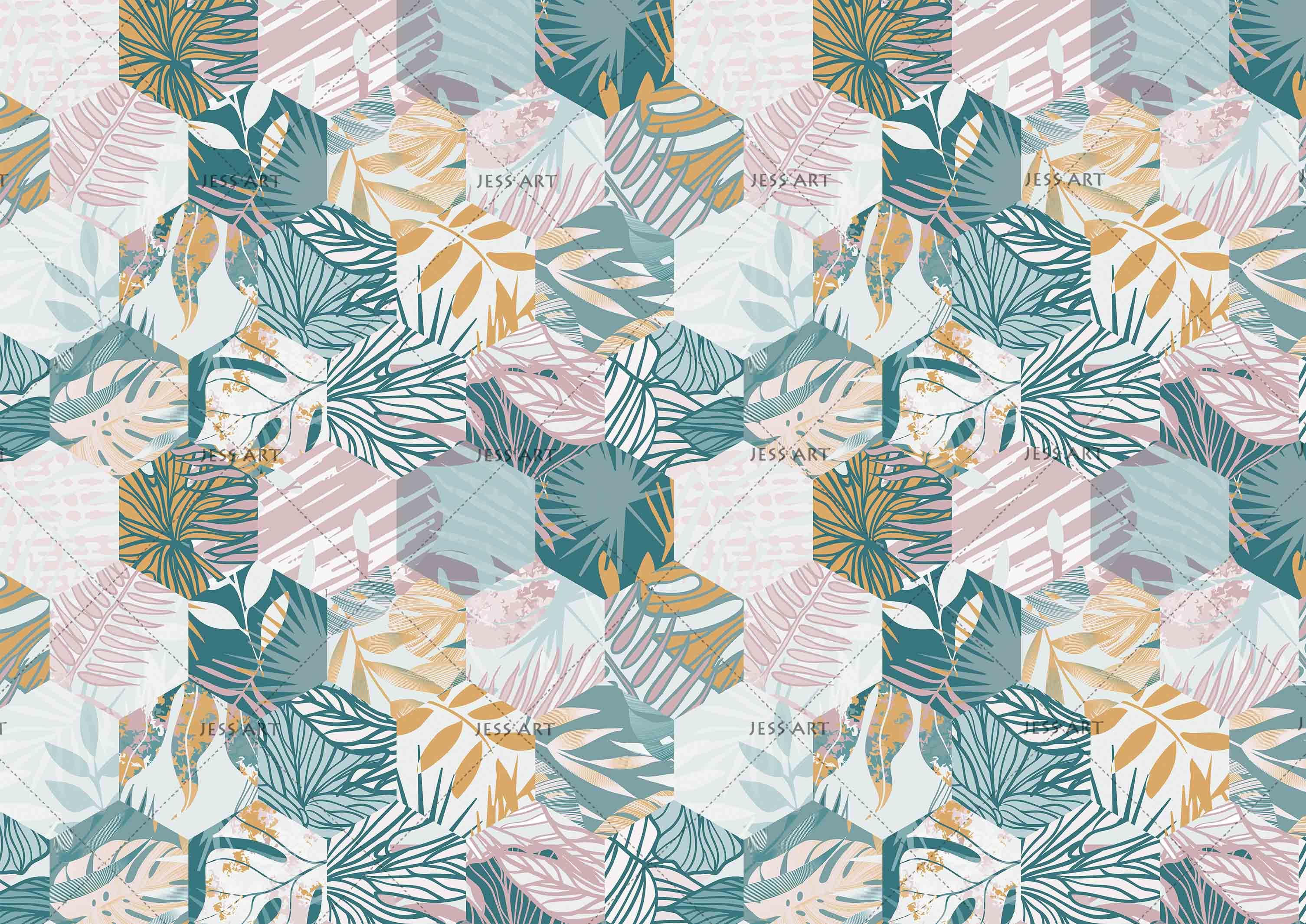 3D Hexagon Leaves Honeycomb Wall Mural Wallpaper 166- Jess Art Decoration