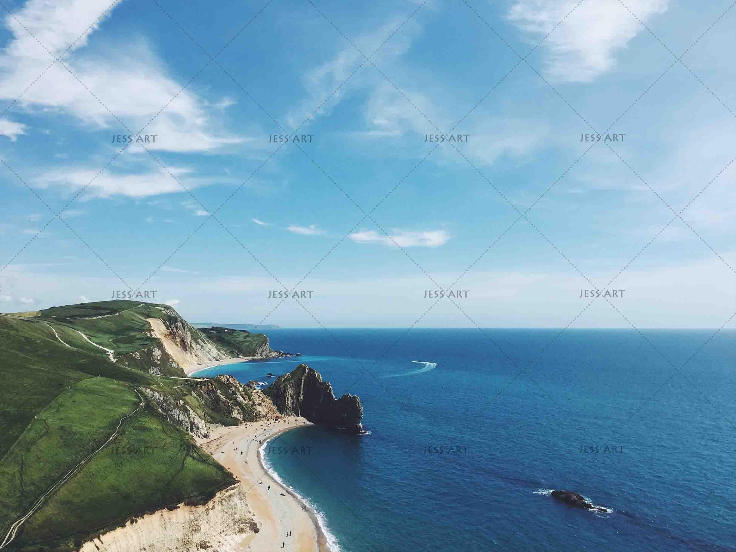 3D Blue Landscape Sea Coastal Wall Mural Wallpaper SF47- Jess Art Decoration