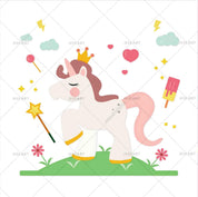3D Cartoon Crown Unicorn Wall Mural Wallpaper LXL 195- Jess Art Decoration
