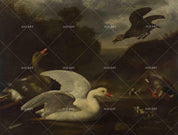 3D Realistic Oil Painting Swan Animal Wall Mural Wallpaper LXL 1642- Jess Art Decoration
