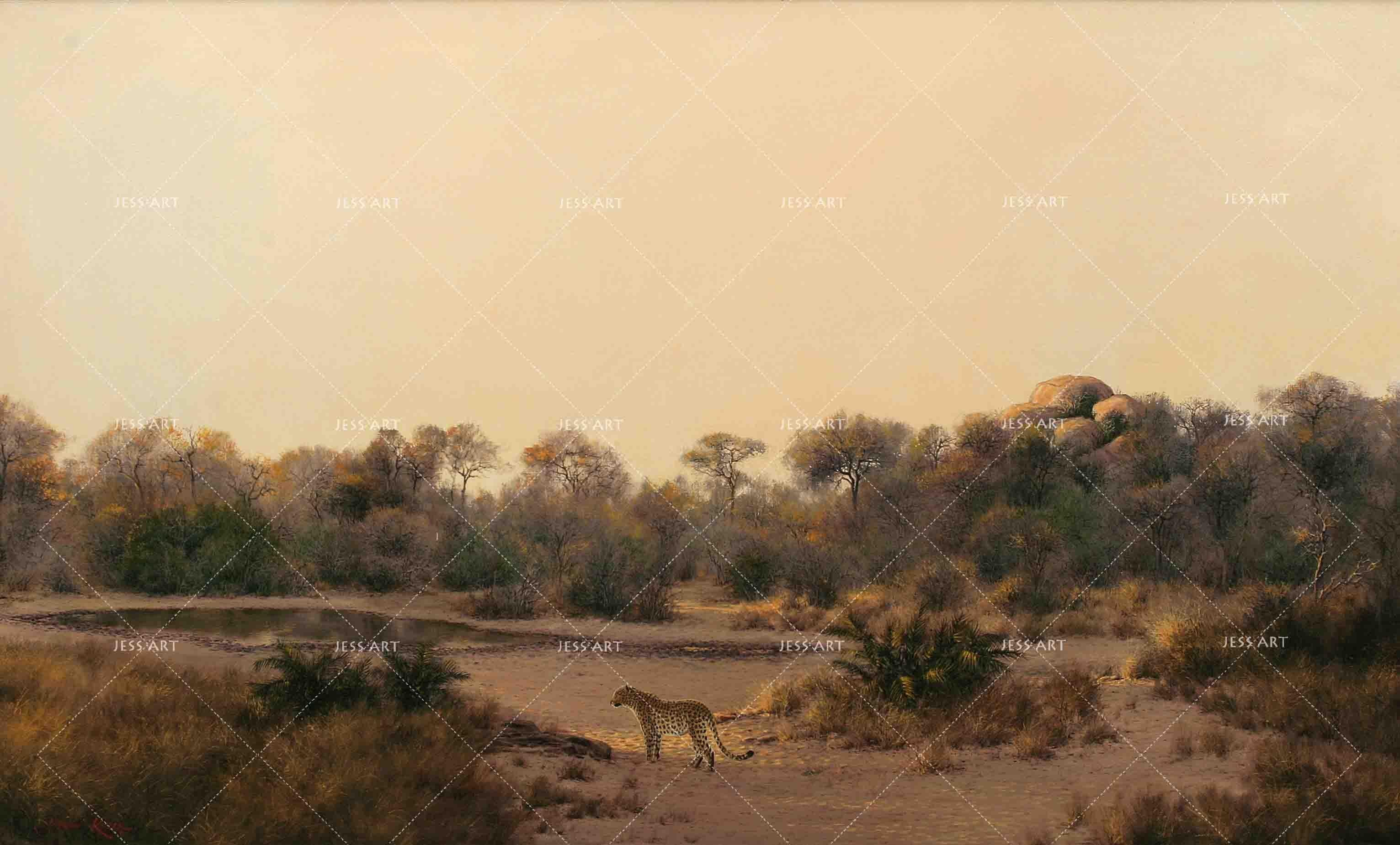 3D African Steppe Leopard Wall Mural Wallpaper 42- Jess Art Decoration