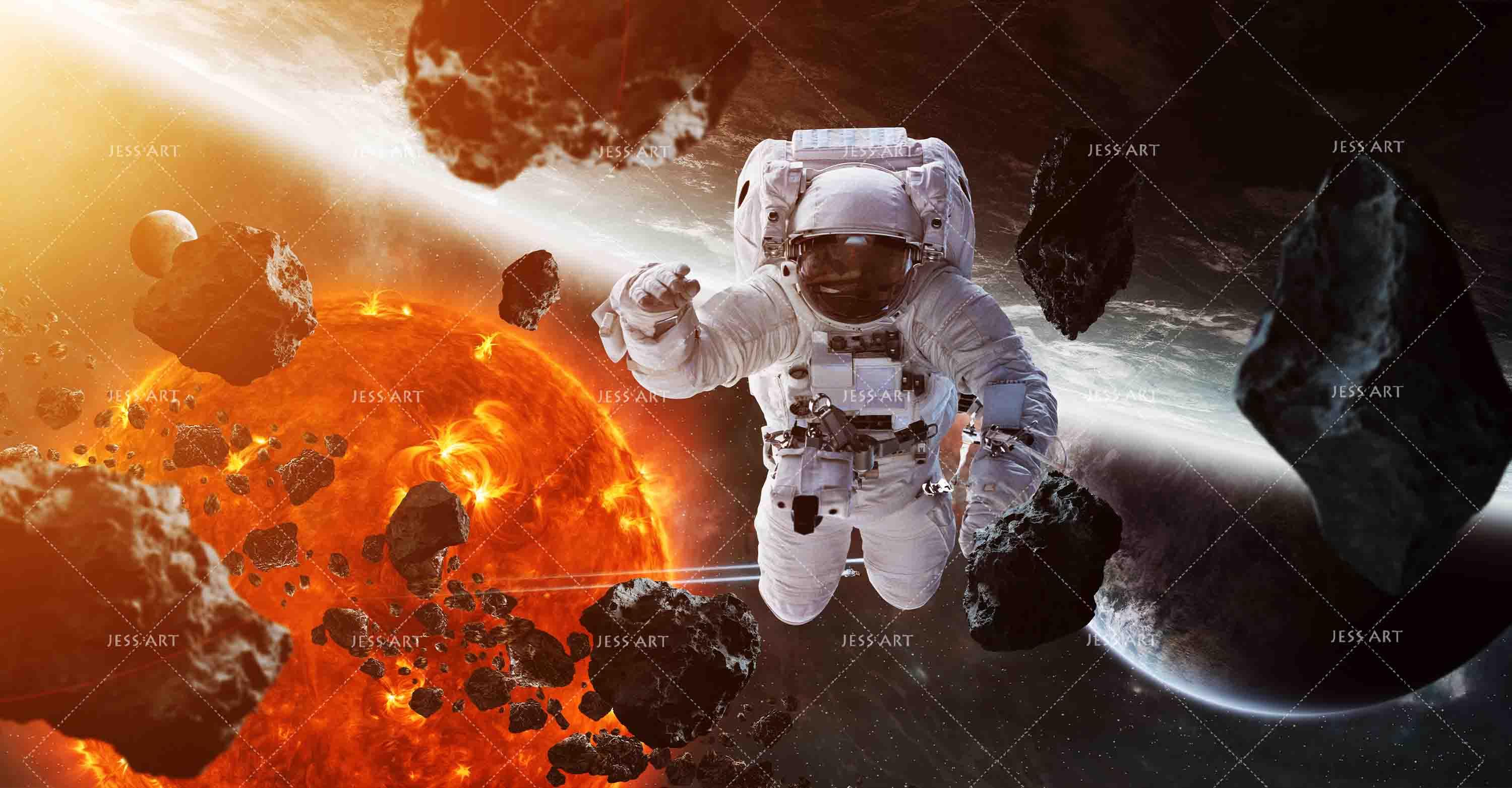 3D Astronaut Space Wall Mural Wallpaper 101- Jess Art Decoration