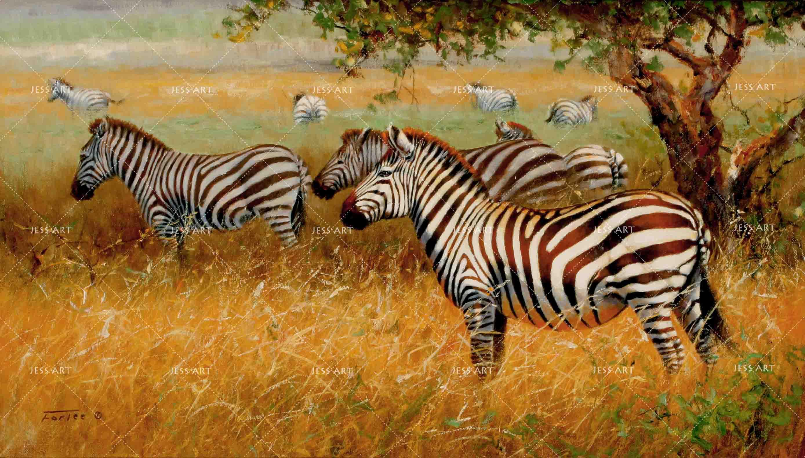 3D African Steppe Zebra Wall Mural Wallpaper 32- Jess Art Decoration