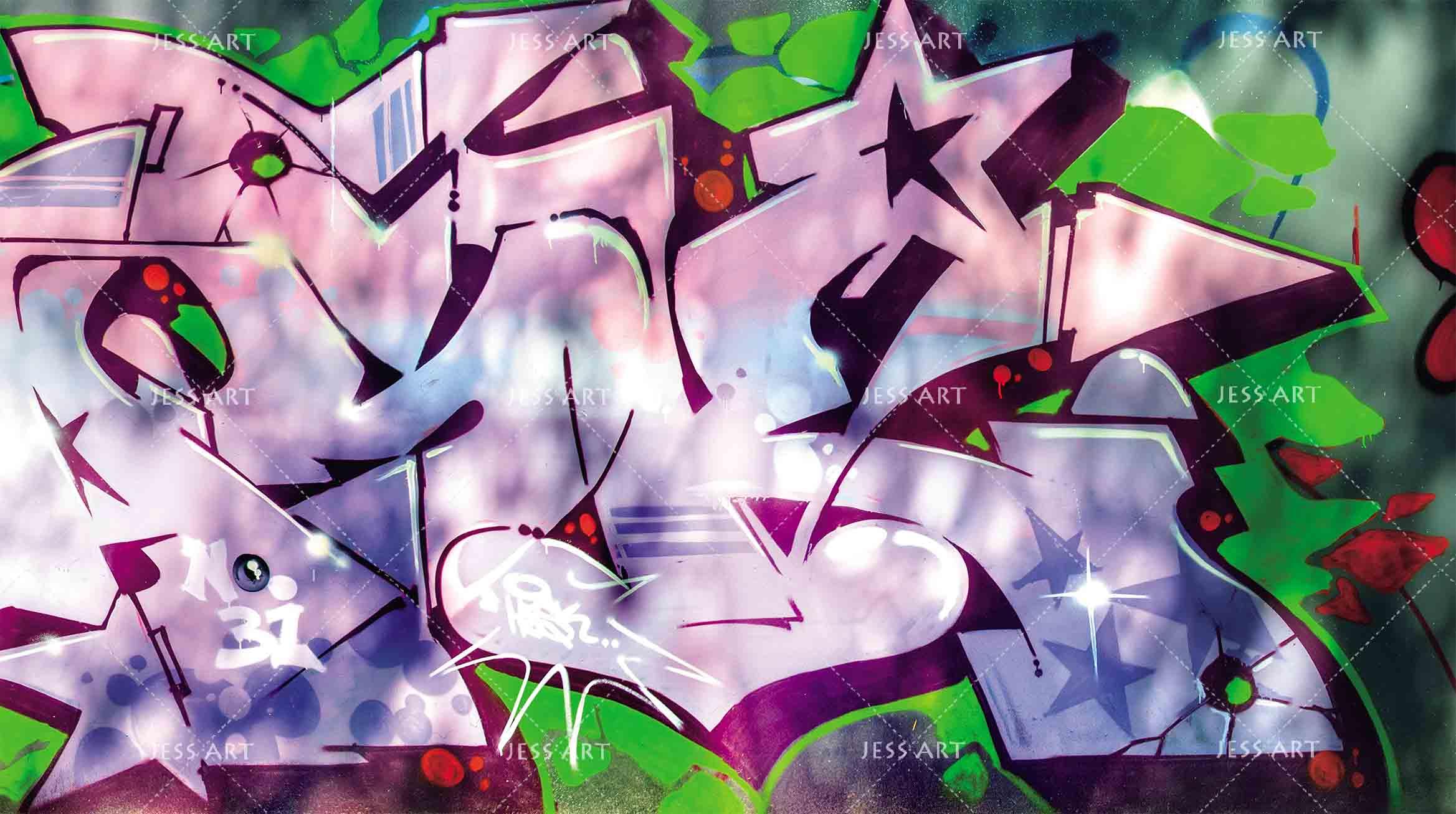 3D Graffiti Wall Mural Wallpaper 249- Jess Art Decoration