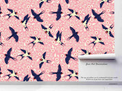 3D Hand Sketching Flying Bird Pink Wall Mural Wallpaper LXL 1478- Jess Art Decoration
