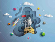 3D Space Astronaut Rocket Star Wall Mural Wallpaper LXL 6- Jess Art Decoration