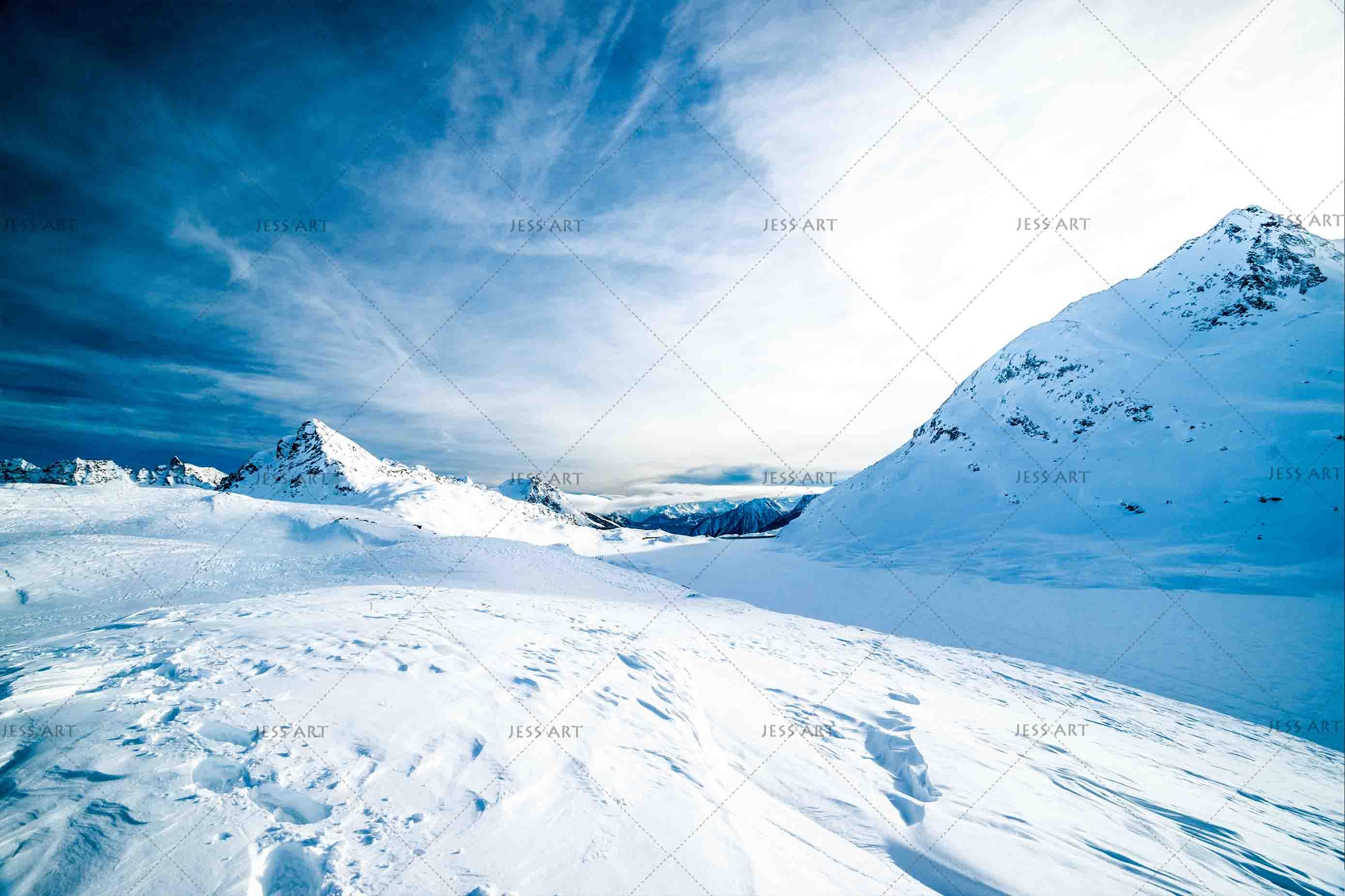 3D Blue Sky Snow Mountain Wall Mural Wallpaper 86- Jess Art Decoration