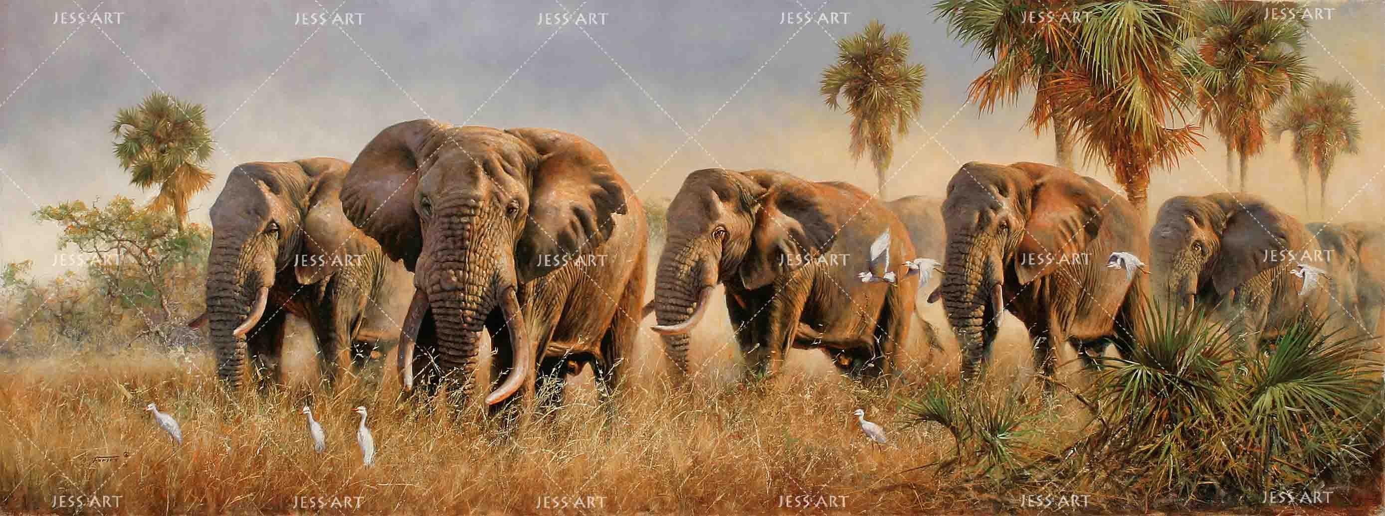 3D African Steppe Elephant Wall Mural Wallpaper 27- Jess Art Decoration