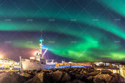 3D Green Night Sky Ship Wall Mural Wallpaper A017 LQH- Jess Art Decoration