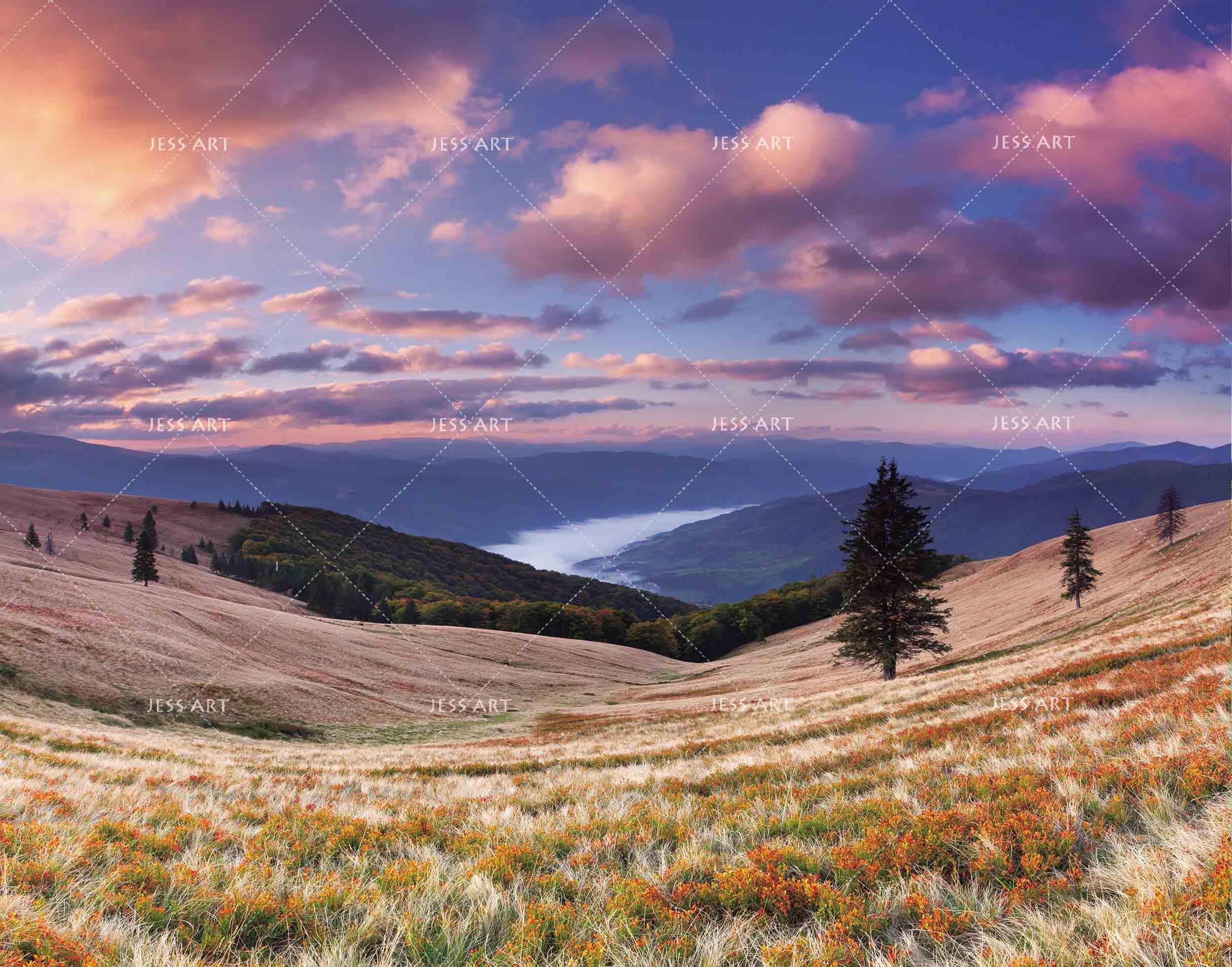 3D Sky Clouds Grassland Hill Wall Mural Wallpaper 120- Jess Art Decoration