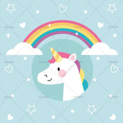 3D Cartoon Unicorn Green Sky Rainbow Wall Mural Wallpaper A038 LQH- Jess Art Decoration