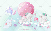 3D Floral Balloon Elephant  Wall Mural Wallpaper LXL 21- Jess Art Decoration