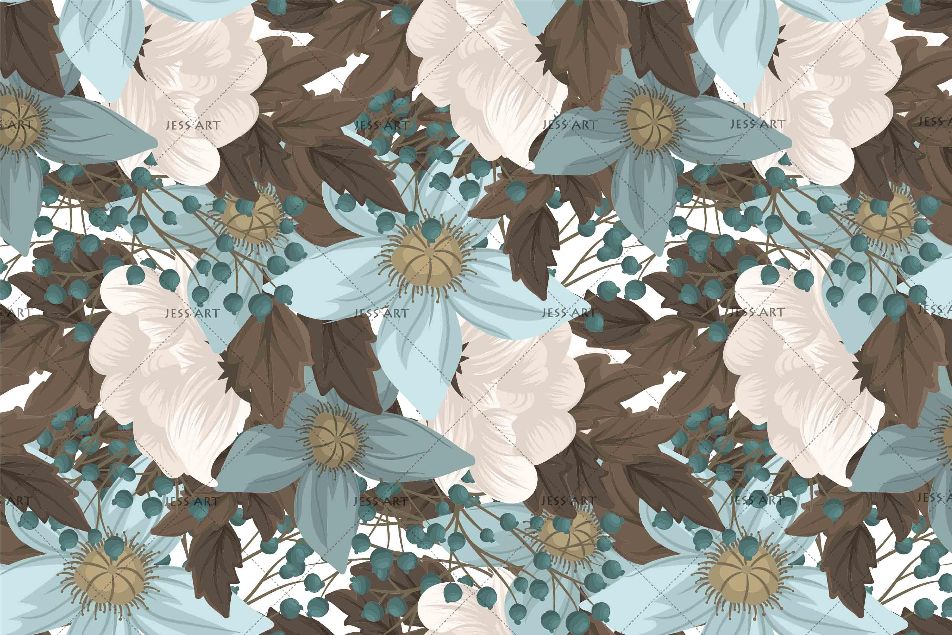 3D Blue Flowers Wall Mural Wallpaper 59- Jess Art Decoration