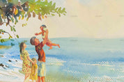 3D Seaside Family Oil Painting Wall Mural Wallpaper 68- Jess Art Decoration