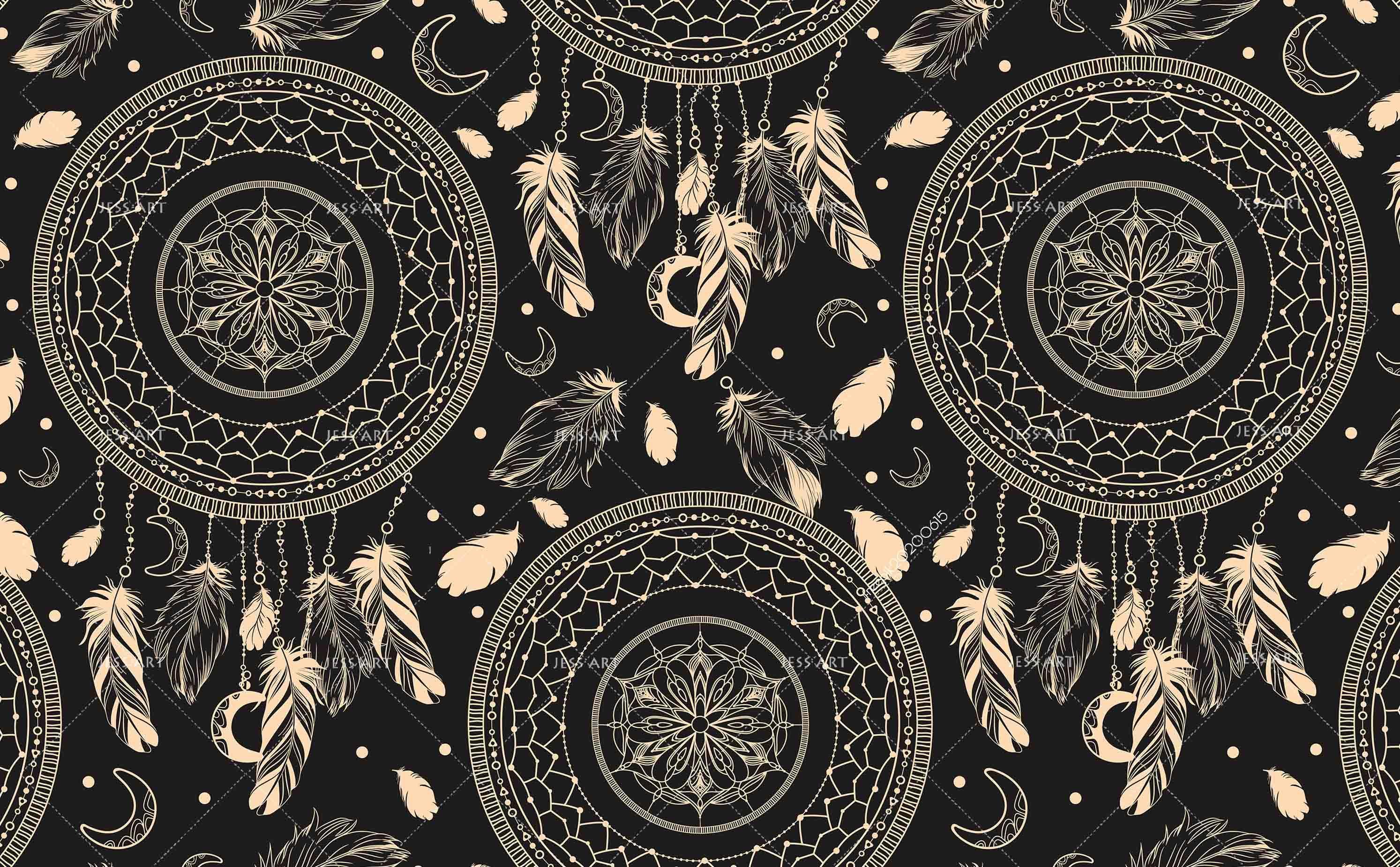 3D Black Dream Catcher Wall Mural Wallpaper A024 LQH- Jess Art Decoration