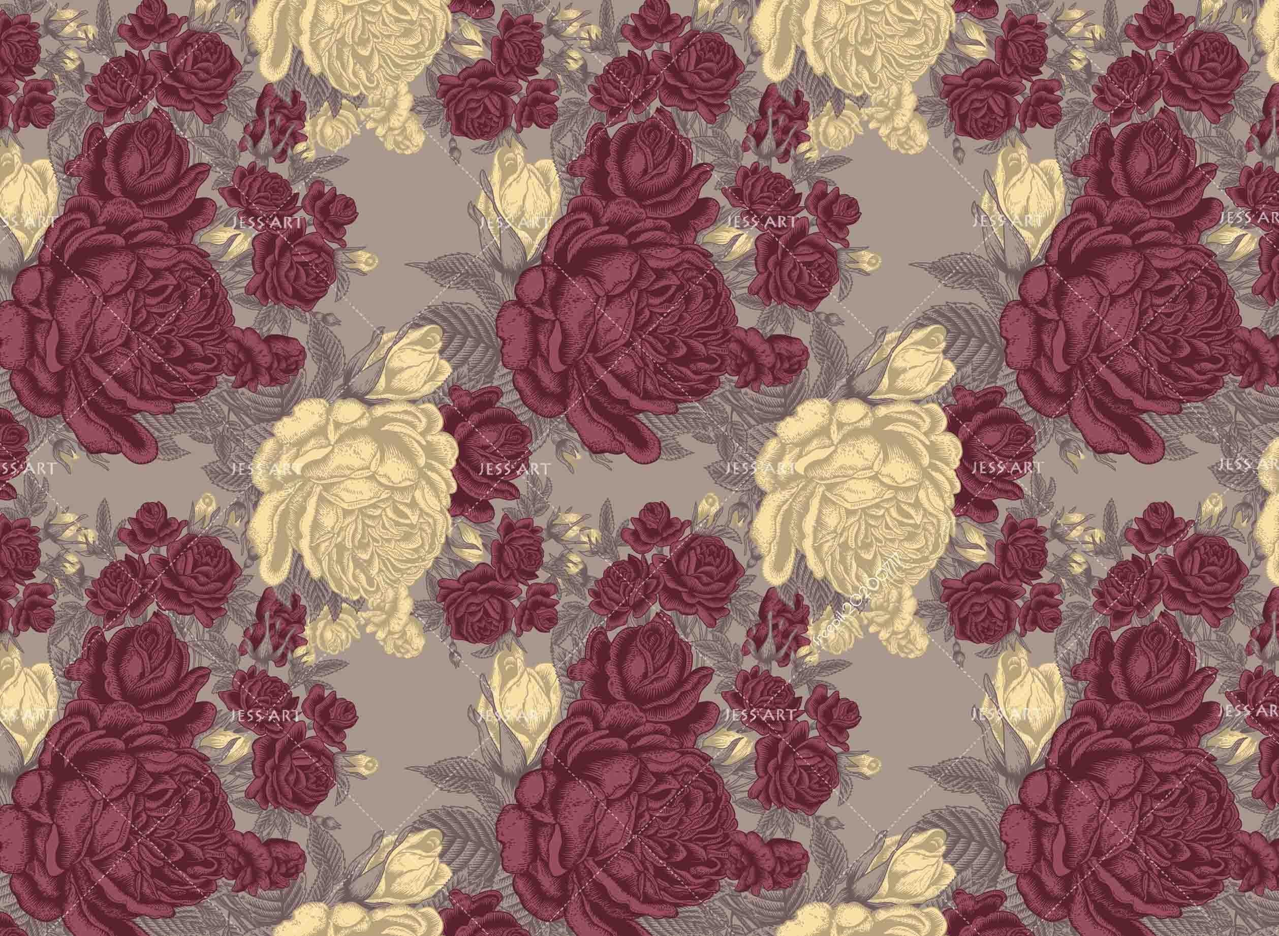 3D Claret Yellow Floral Wall Mural Wallpaper SF76- Jess Art Decoration