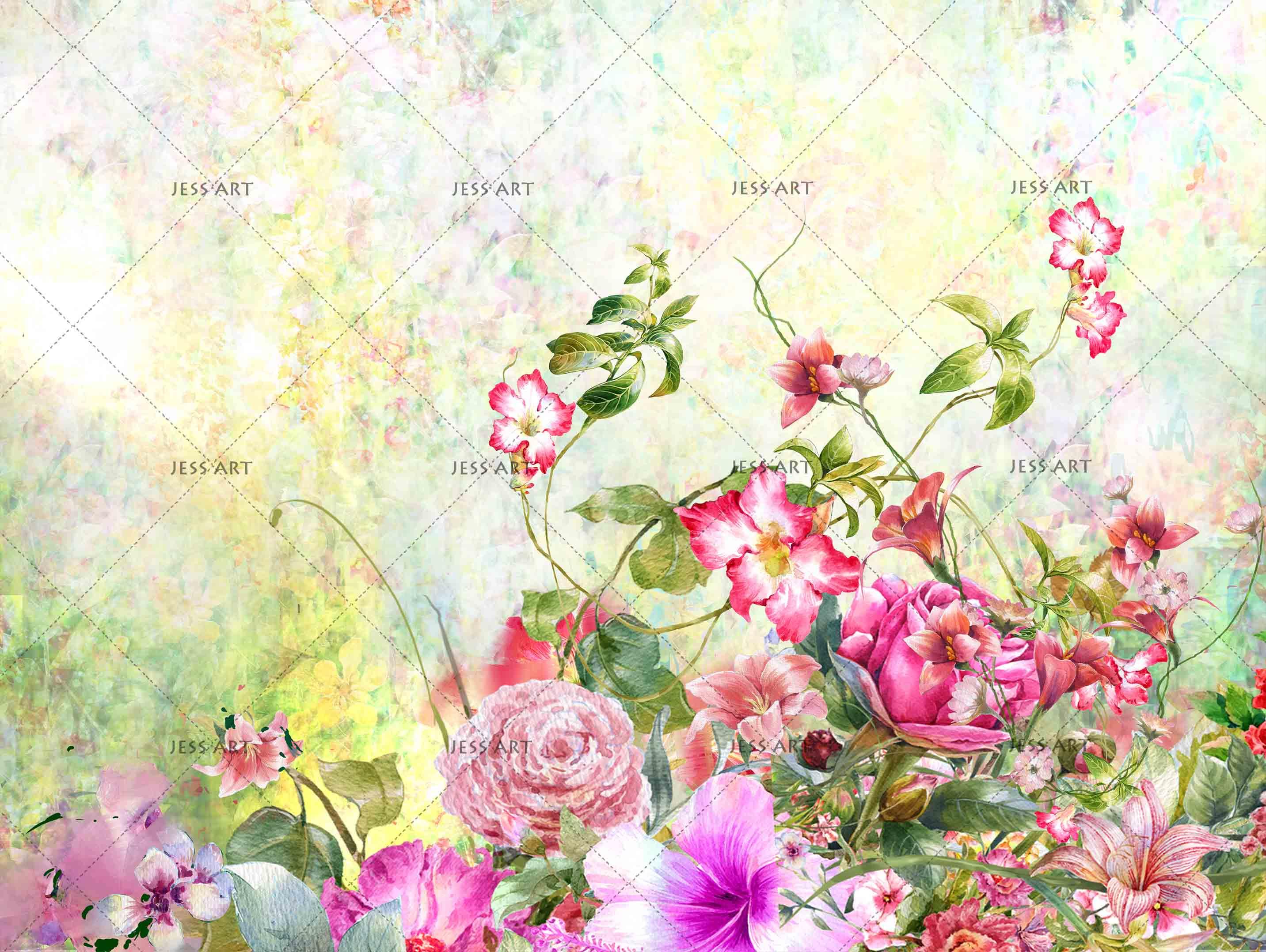 3D Pink Flowers Wall Mural Wallpaper 5- Jess Art Decoration