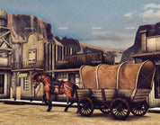 3D Horse Chalet Stable Carriage Wall Mural Wallpaper 163- Jess Art Decoration