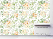 3D Hand Drawn Golden Floral Green Leaf Wall Mural Wallpaper LQH 53- Jess Art Decoration