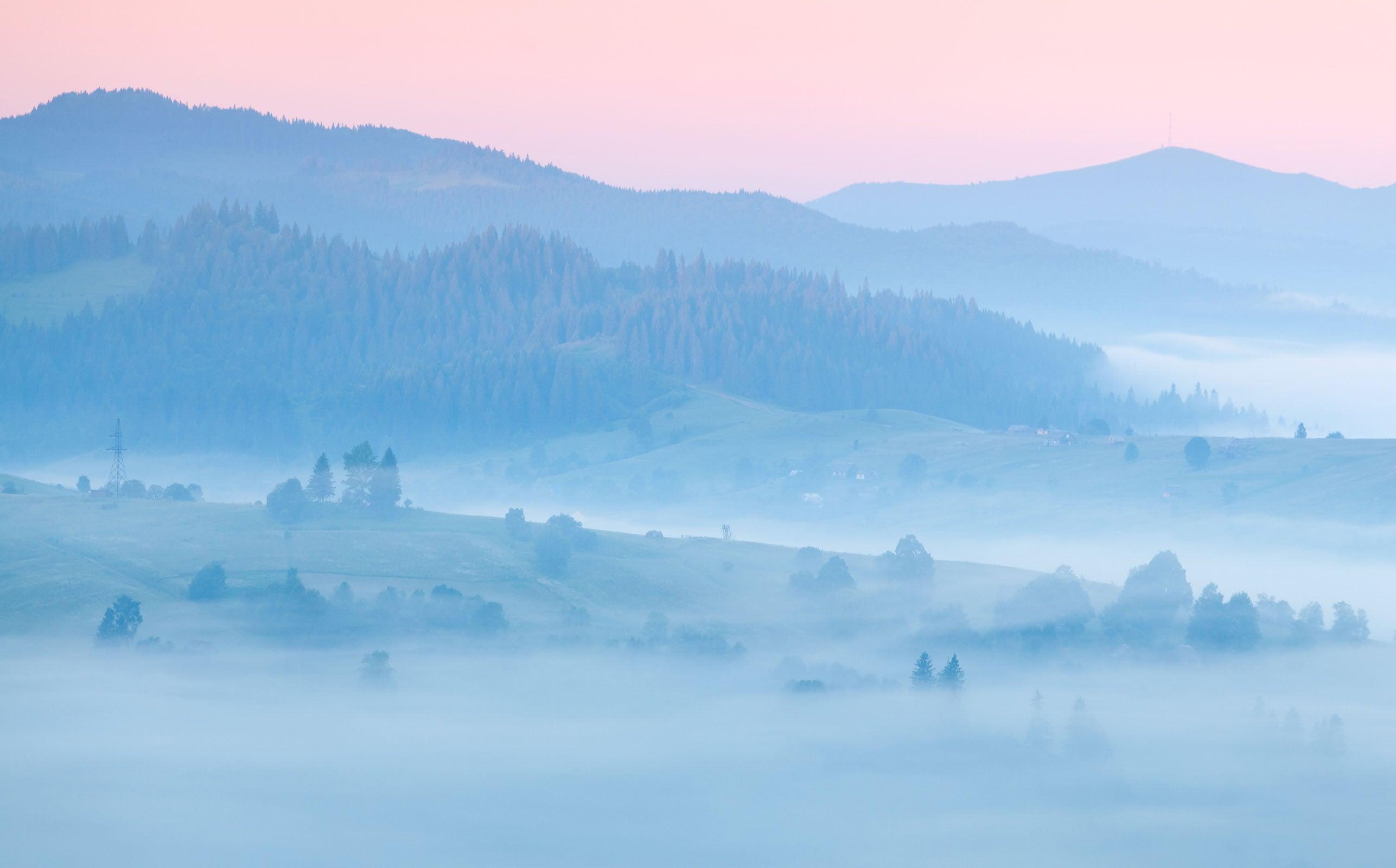 3D blue hills wall mural  Wallpaper 12- Jess Art Decoration