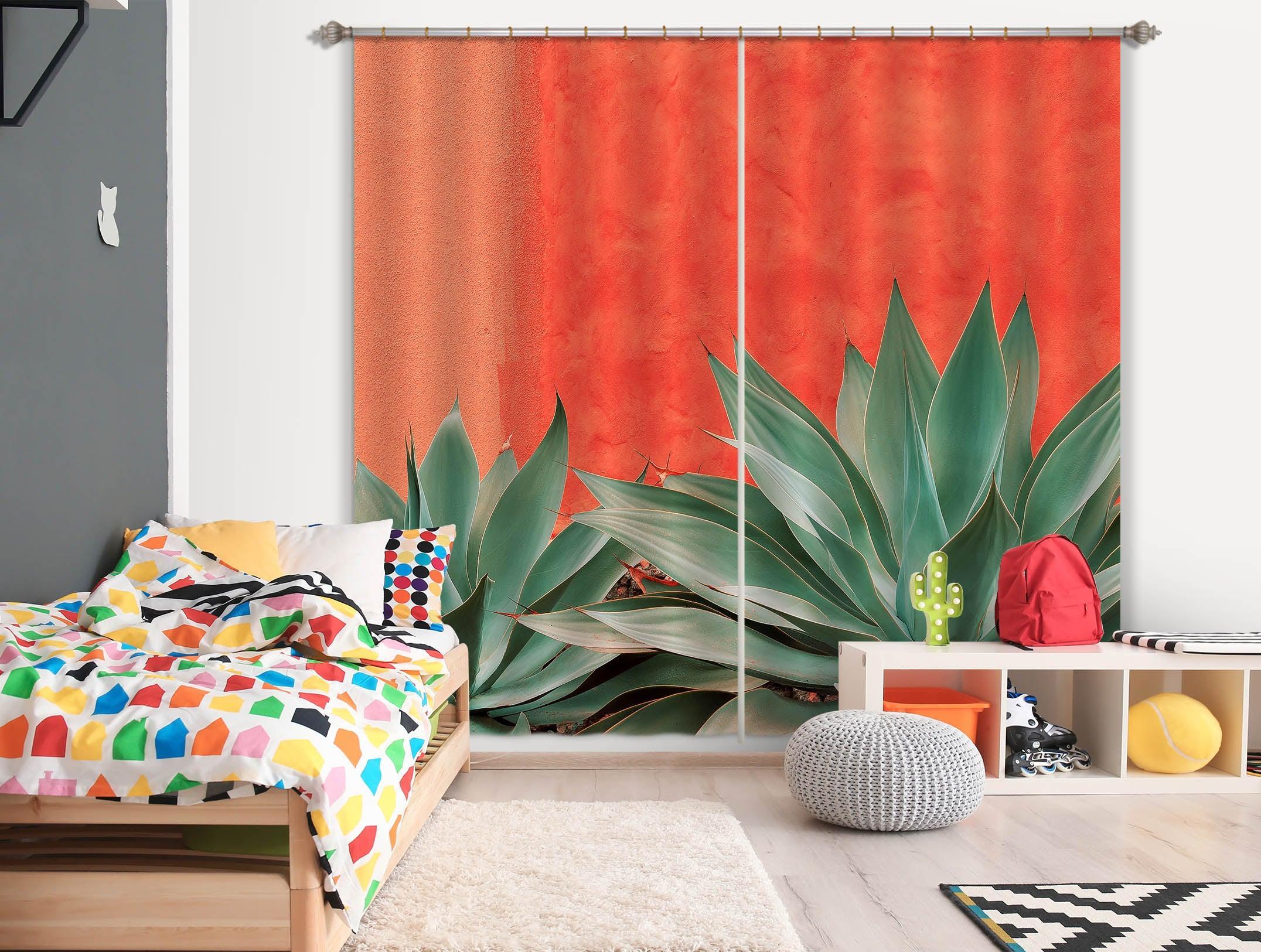 3D Plant Orange Curtains and Drapes LQH A864- Jess Art Decoration