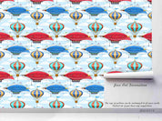 3D Hand Drawn Hot Air Balloon Spaceship Wall Mural Wallpaper LQH 136- Jess Art Decoration