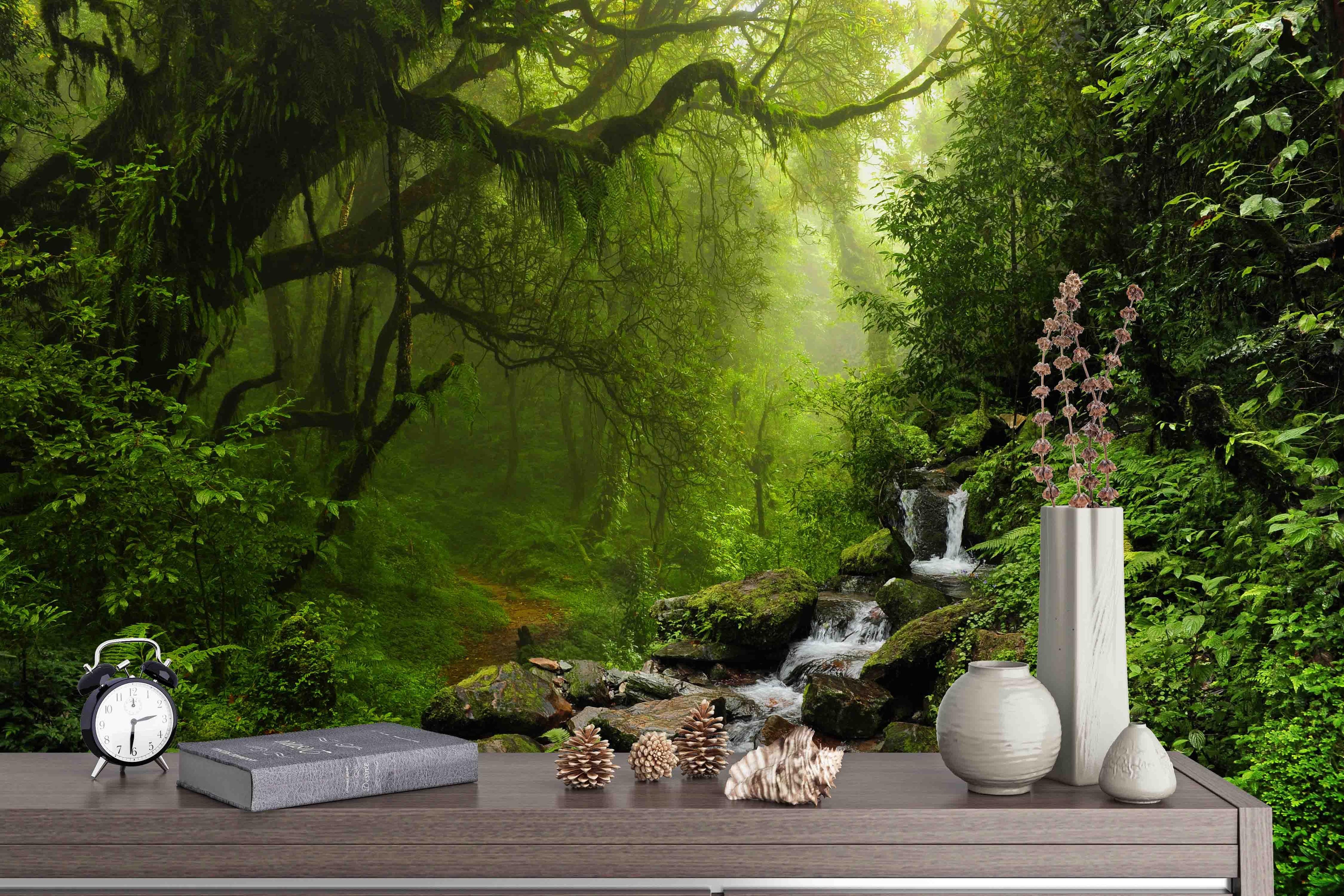 3D Green Jungle Wall Mural Wallpaper 5- Jess Art Decoration