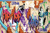 3D Brick Wall Colourful Graffiti Letter Wall Mural Wallpaper ZY D15- Jess Art Decoration